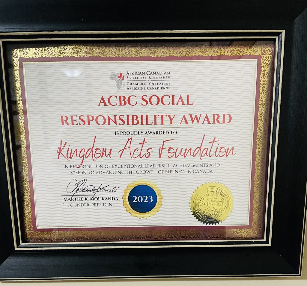 ACBC Award to Kingdom Acts Foundation